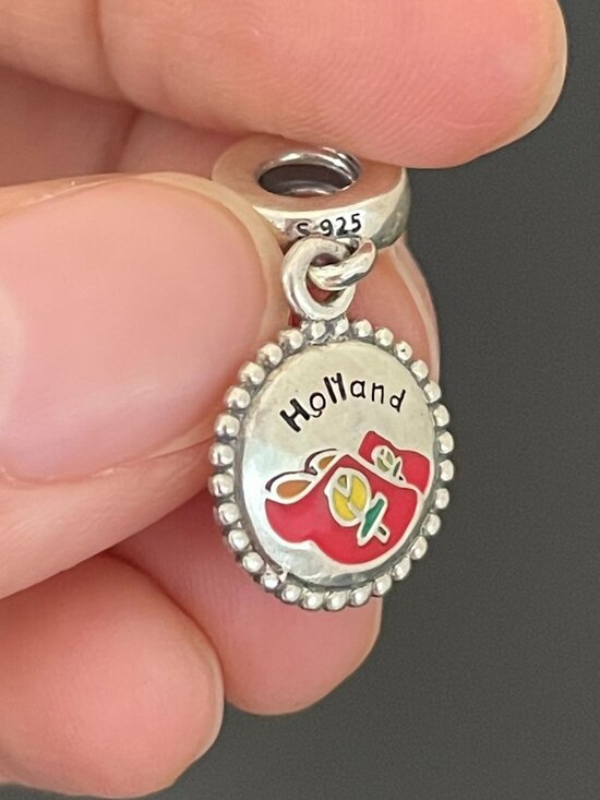 Pandora Jewelry - Original Pandora Holland Enamel Dangle Charm Pendant Travel S925 Sterling Silver